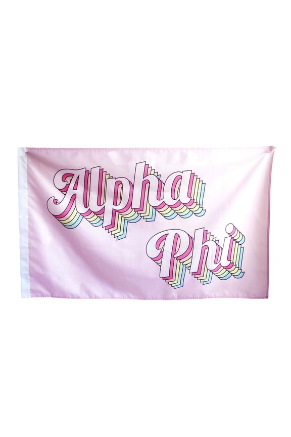 Alpha Phi - Sorority Name Flag (Retro Design)