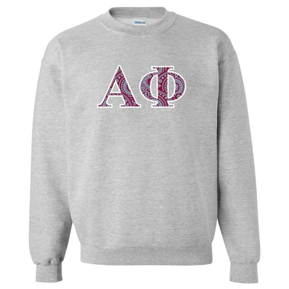 Alpha Phi Sport Gray Crewneck Sweatshirt Greek Letter Design