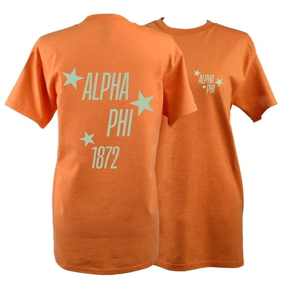 Alpha Phi T-Shirt - Showgirl Design, 100% Cotton Soft T-Shirt, Size Large