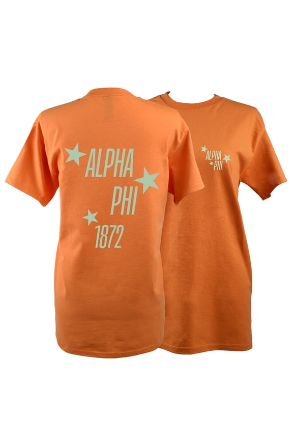 Alpha Phi T-Shirt - Showgirl Design, 100% Cotton Soft T-Shirt, Size Large