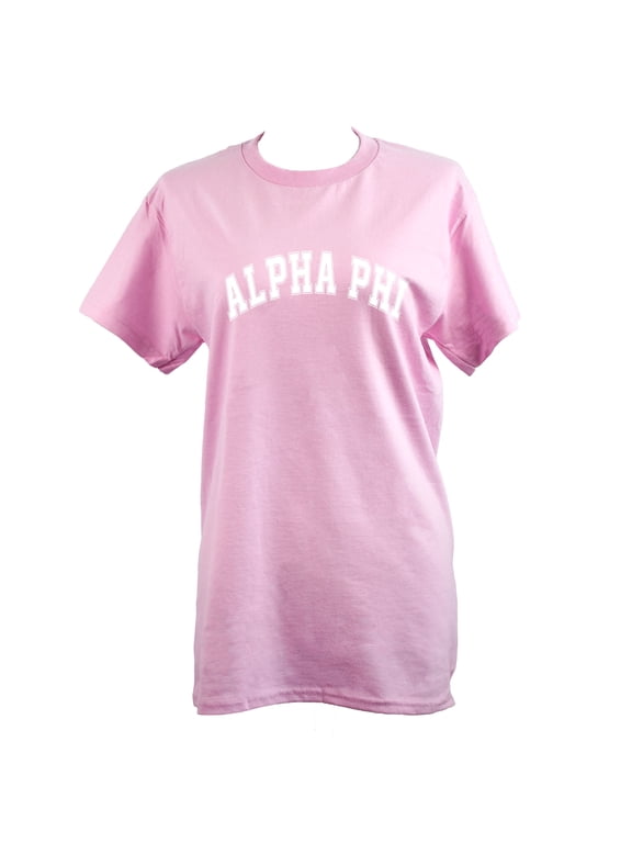 Alpha Phi T-Shirt - Varsity Letter Sorority Tee, 100% Cotton, Size X-Large