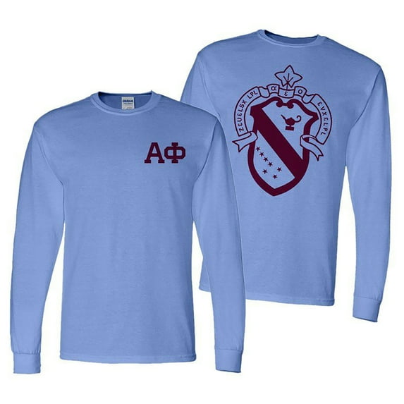 Alpha Phi World Famous Crest Long Sleeve T-shirt 4X-Large Light Blue