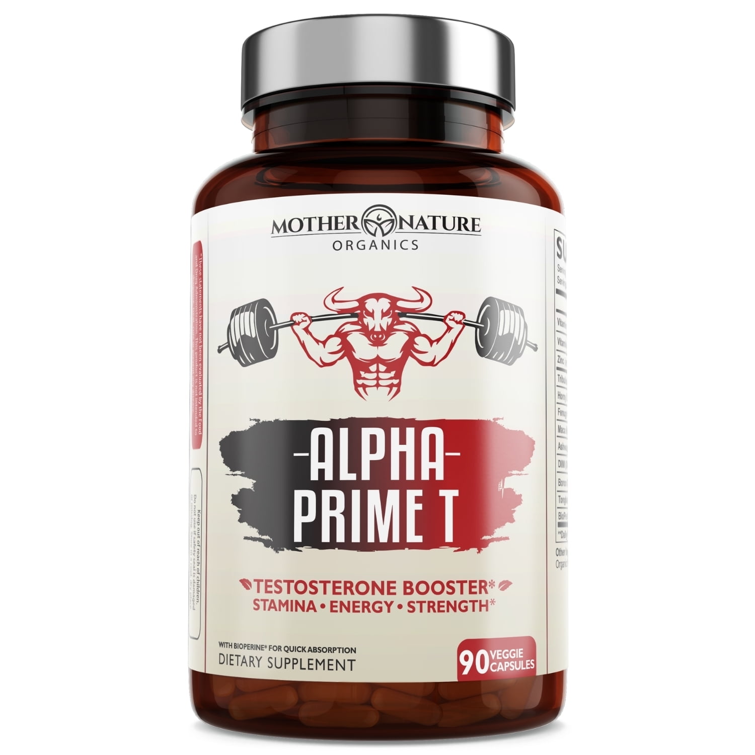 Alpha Prime Testosterone Booster for Men, Maca Root Powder 90 Ct