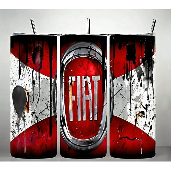 Alpha Printing 20oz Stainless Steel Tumbler – Car Grunge Inspired Full-Wrap Automotive Artwork, Distressed Retro Design, Insulated Travel Mug