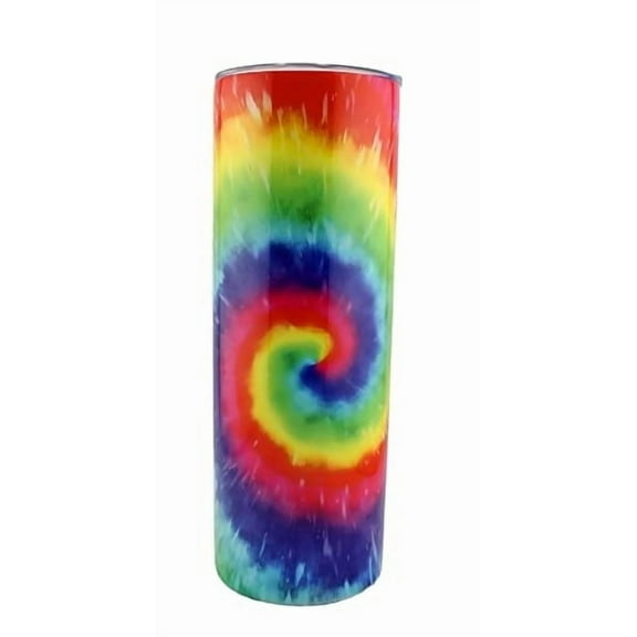 Alpha Printing 20oz Stainless Steel Tumbler Tie-Dye Full-Wrap Rainbow Edition