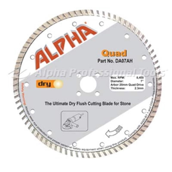Alpha Quad - The Ultimate Dry Flush Cutting Blade for Stone Fabricators