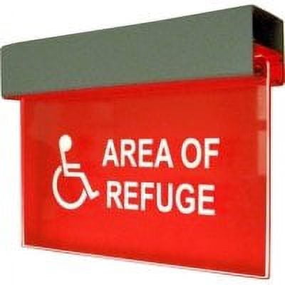 Alpha RSN7050D 120V LED AREA OF REFUGE Sign, Double Side, Red - Walmart.com
