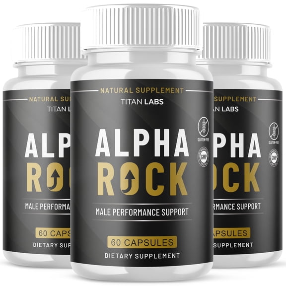 Alpha Rock Advanced Formula Natural Supplement Pills for Max Strength AlphaRock 180 Capsules