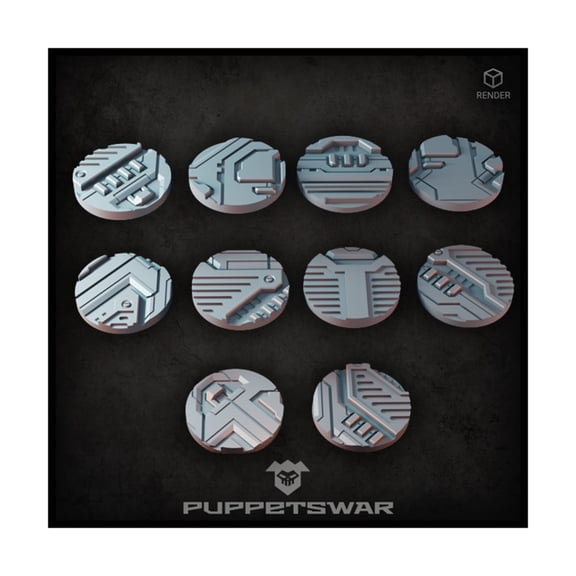 Puppetswar Alpha Sector Bases - Round 32mm New
