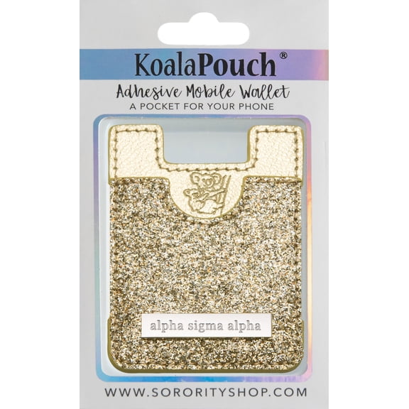 Alpha Sigma Alpha - Glitter Koala Pouch (Gold)