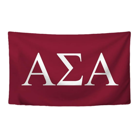 Alpha Sigma Alpha Sorority Greek Letters Flag, Two-Color Design