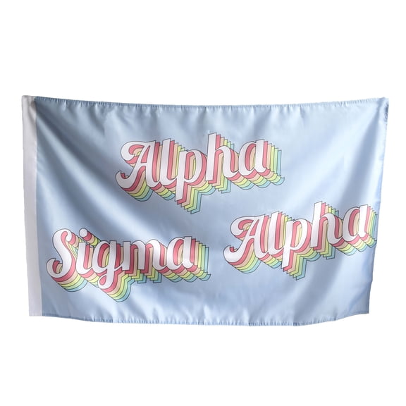 Sorority Shop Alpha Sigma Alpha - Sorority Name Flag (Retro Design)