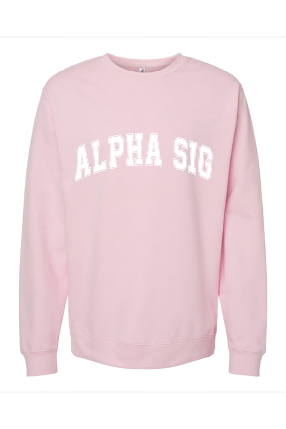 Alpha Sigma Alpha Sweatshirt, Crewneck Sweatshirt with Varsity Greek Letters Design, Sorority Brand Colors - Size Large