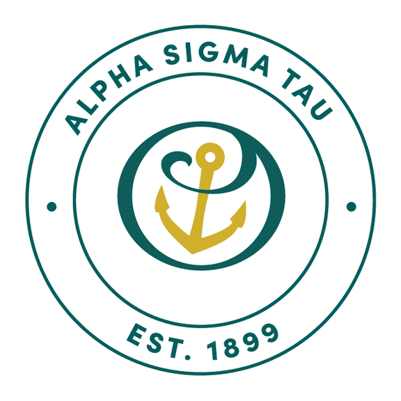 Alpha Sigma Tau Car Decal Sticker - Officially Licensed Sorority Window Sticker, Full Color Circle Logo Design