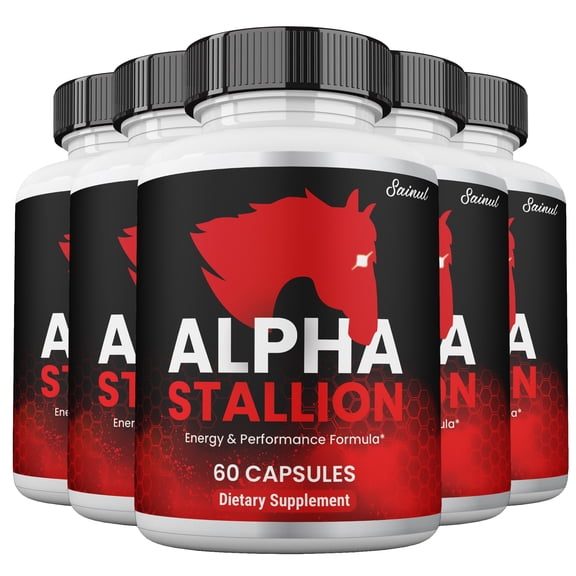 Alpha Stallion Blood Capsules for Men, Maximum Strength, Alpha Stallion ed Capsules, Male Supplement (5 pack)
