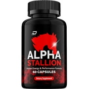 Alpha Stallion Pills Official Formula - AlphaStallion Capsules High Performance Formula - Maximum Strength, Alpha Stallion All-Natural Formula, StallionAlpha Reviews 60 Capsules