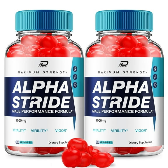 Alpha Stride Gummies for Men AlphaStride Male Gummy All-Natural Reviews, 2 Pack, 120 Gummies