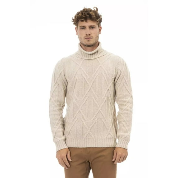 Alpha Studio Beige Merino Wool Sweater