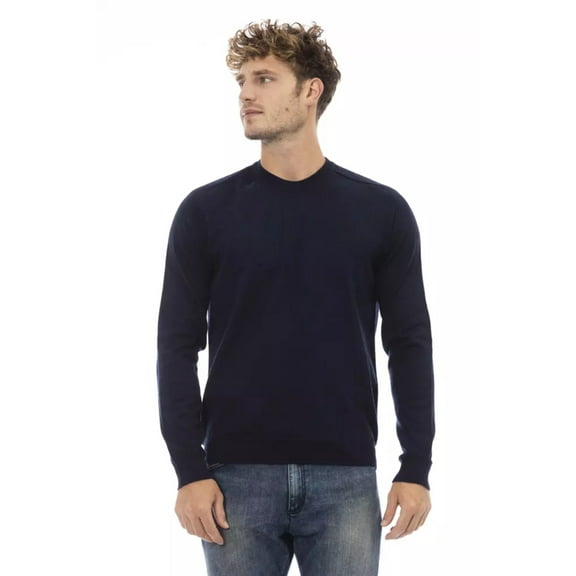 Alpha Studio Blue Viscose Men Sweater