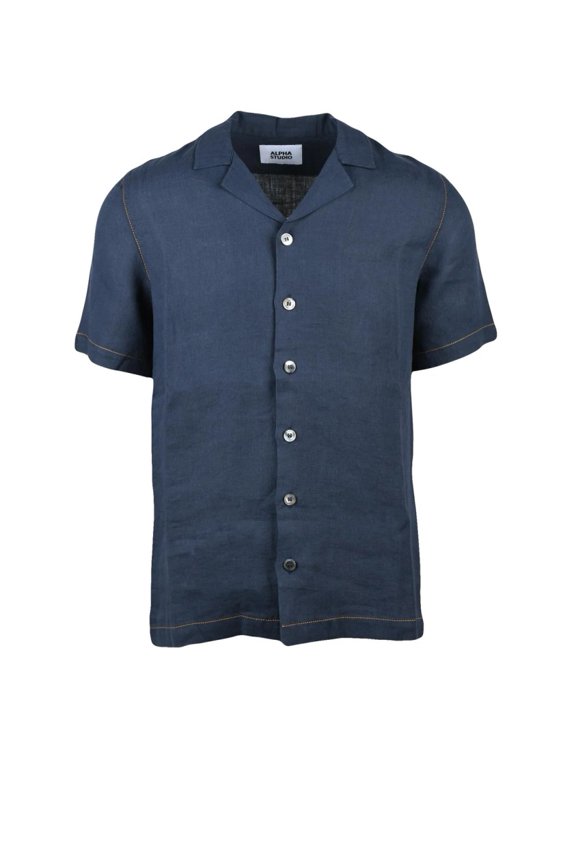 Dark Blue Linen Shirt (Men's)