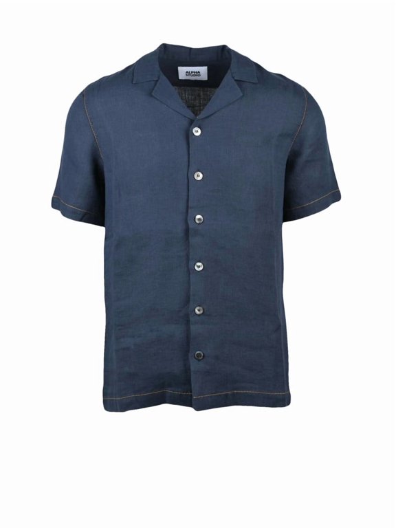 Dark Blue Linen Shirt (Men's)