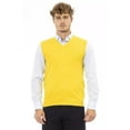 thumbnail image 1 of Alpha Studio Elegant V-Neckline Yellow Vest for Men, 1 of 3
