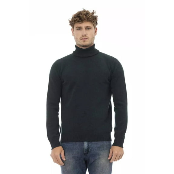 Alpha Studio Green Wool Men Sweater