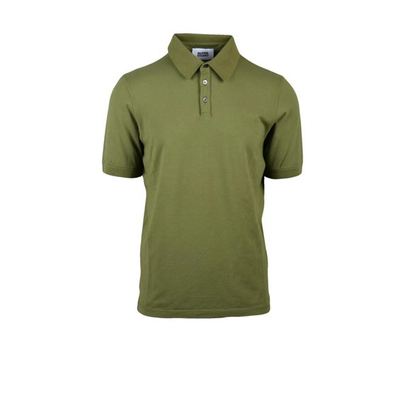Alpha Studio Military Green Cotton Elastane Stretch Polo Shirt (Men's)