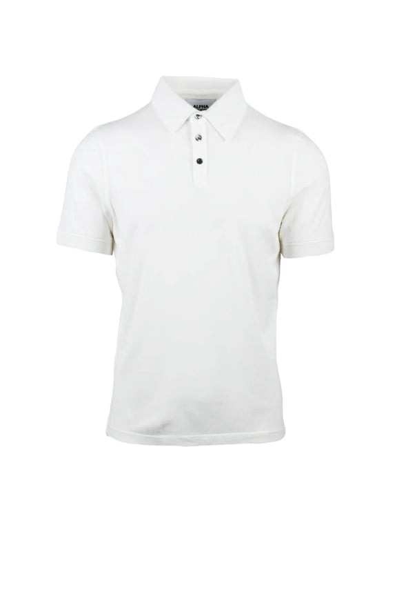 White Cotton Elastane Stretch Polo (Men's)