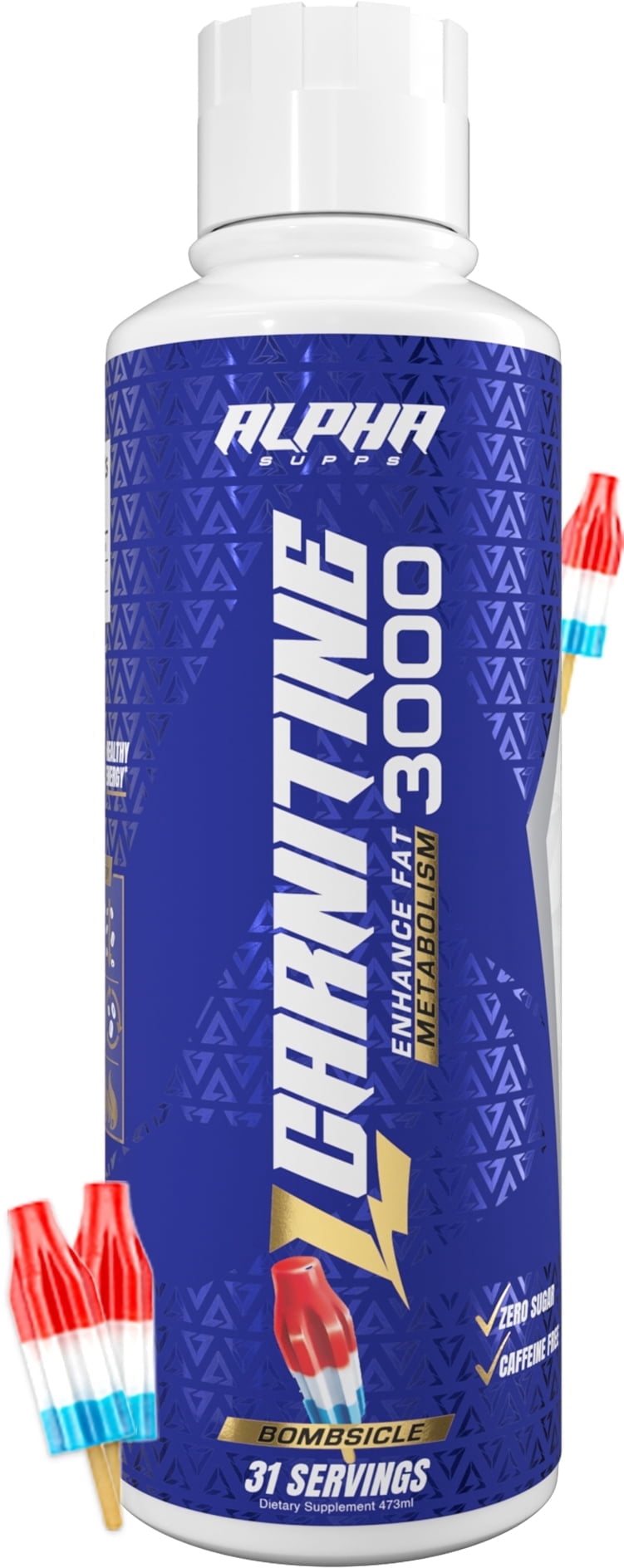 alpha l carnitine ALPHA Supps, L-Carnitine Liquid 3000, Cherry Lime Slush, 16 oz