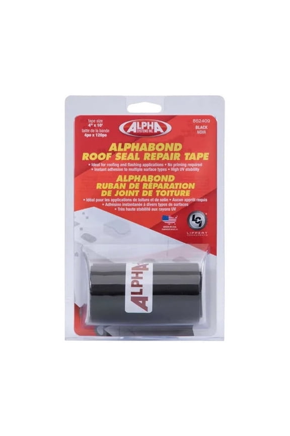 862409 ALPHABOND TPO Roofing Repair Tape - 4" x 10', Black