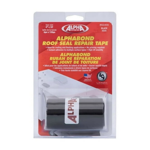 Alpha Systems 862409 ALPHABOND TPO Roofing Repair Tape - 4" x 10', Black