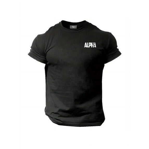 Alpha T Shirt Pocket Gym Clothing Bodybuilding Training Workout Muscles MMA Top