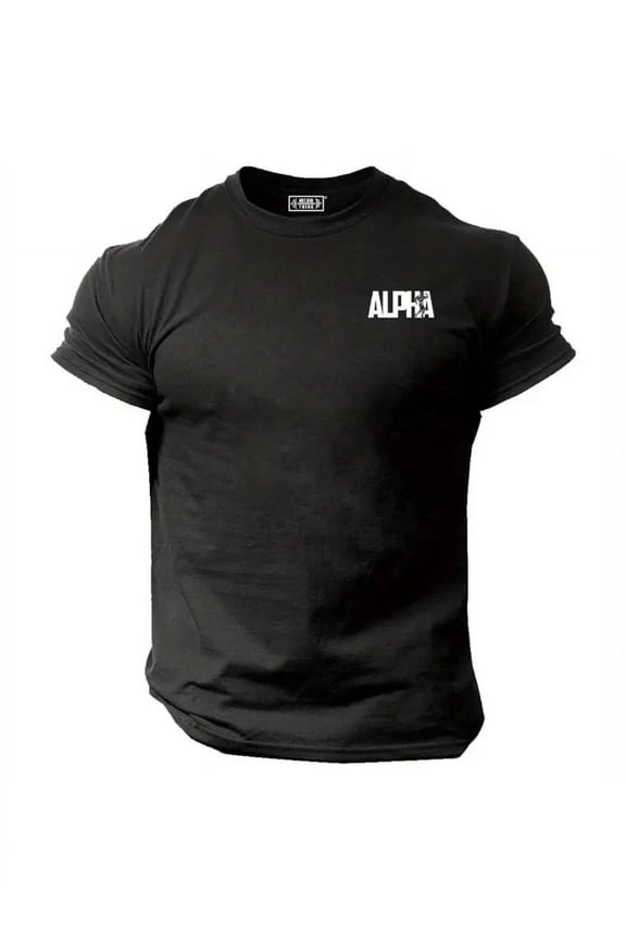 Alpha T Shirt Pocket Gym Clothing Bodybuilding Training Workout Muscles MMA Top
