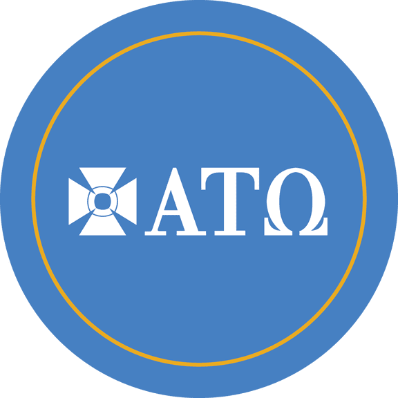 Alpha Tau Omega Car Decal Sticker - Officially Licensed Fraternity Window Sticker, Full Color Circle Logo Design