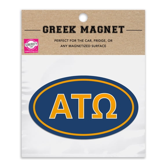 Alpha Tau Omega Oval Fraternity Car Magnet Set of 2 - Removable, No Residue, All-Weather Magnets for Fraternity Guys and Student Drivers