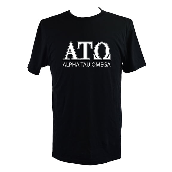 Alpha Tau Omega T-Shirt - Varsity Letter Fraternity Tee, 100% Cottont, Size Medium