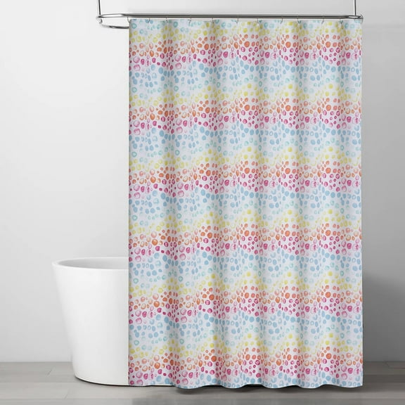 Alpha Textile LLC Style Quarters shower curtain BUBBLE