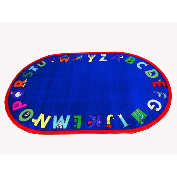Kids World Carpets Machine-tufted Nylon 'Alpha With Attitude' Area Rug (5' x 8') - EXACT SIZE