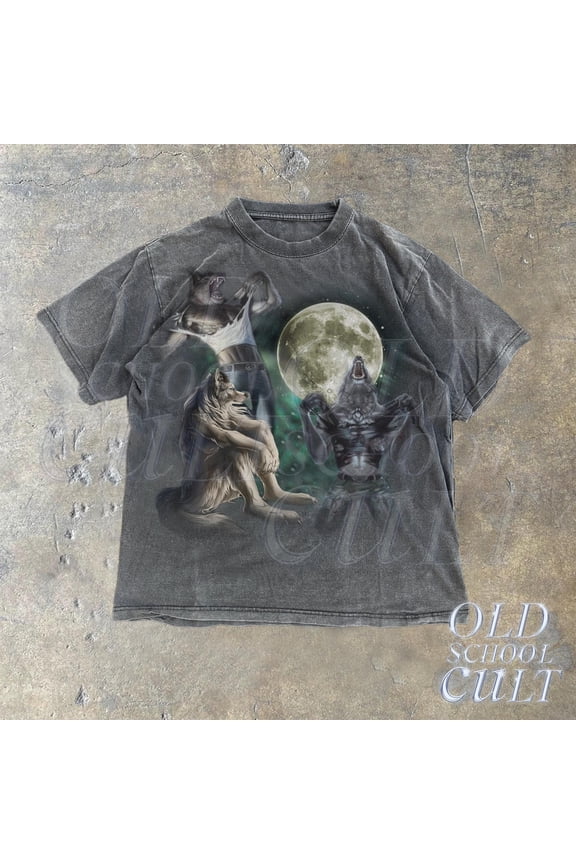 Alpha Wolf 90s T-Shirt, Retro Meme Tee, Grunge Clothing Aesthetic, Emo Silly Wolf Graphic