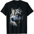 thumbnail image 1 of Alpha Wolf Shirt Fantasy Art Graphic Blue Eyes Wolf Lovers T-Shirt, 1 of 7