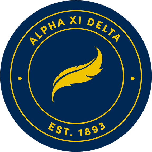 Alpha Xi Delta Car Decal Sticker - Officially Licensed Sorority Window Sticker, Full Color Circle Logo Design