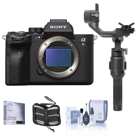 Sony Sony Alpha a7S III Full Frame Mirrorless Digital Interchangeable Lens Camera Body - Bundle with Gimbal Stabilizer, Screen Protector, SD Card Case, Cleaning Kit