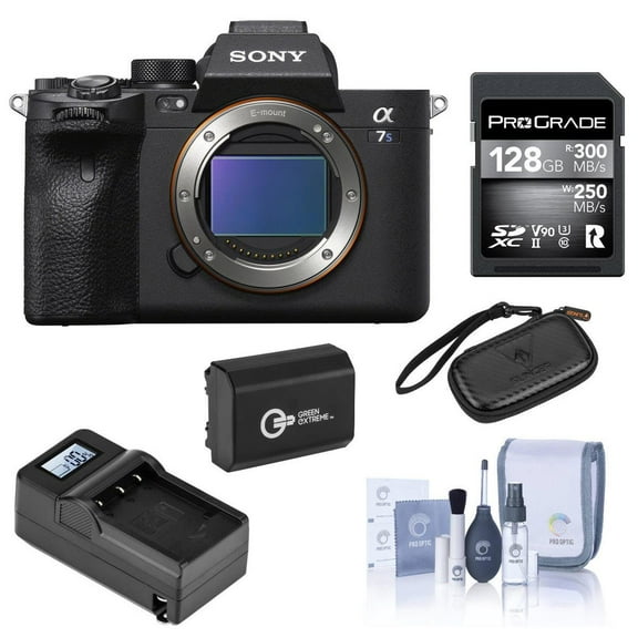 Sony Sony Alpha a7S III Full Frame Mirrorless Digital Interchangeable Lens Camera Body - Bundle with 128GB SD Card, Extra Battery, Charger, SD Card Case, Cleaning Kit