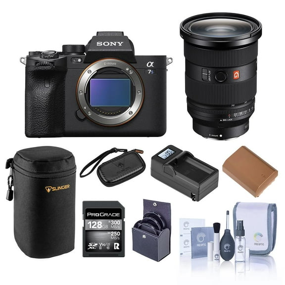 Sony Alpha a7S III Mirrorless Digital Camera - Bundle with FE 24-70mm f/2.8 GM Lens, 128GB SD Card, 82mm Filter Kit, 82mm VND Filter, Lens Pouch, Extra Battery, Charger, SD Card Case, Cleaning Kit
