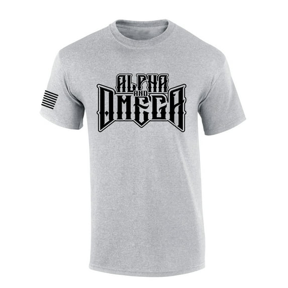 Alpha and Omega Beginning and the Ending Revelation Scripture Mens Christian Tshirt Cross Short Sleeve T-shirt Graphic Tee-Sports Grey-xl
