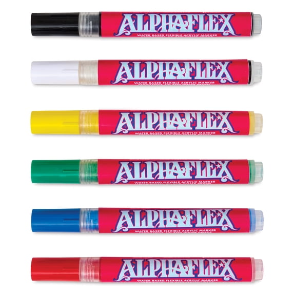 Alpha6 AlphaFlex Textile and Leather Paint Markers - Assorted Colors, 4 ...
