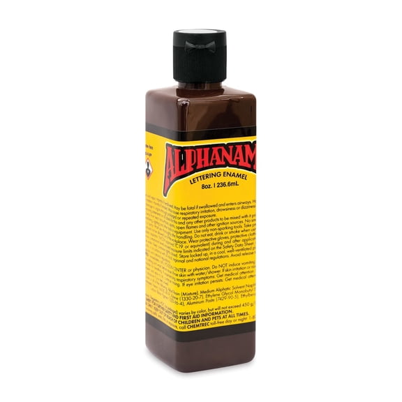 Alpha6 Alphanamel Lettering Enamel - Chocolate, 236.6 ml, Bottle