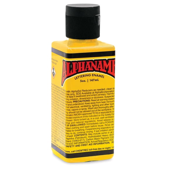 Alpha6 Alphanamel Lettering Enamel - Dark Yellow, 147 ml, Bottle