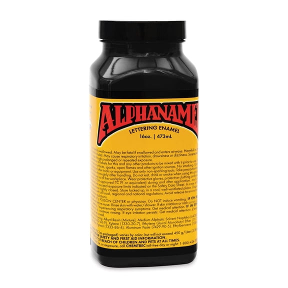 Alpha6 Alphanamel Lettering Enamel - McKeag's Black, 473 ml, Bottle